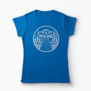 Tricou Extraterestru Ufo - Femei-Albastru Regal